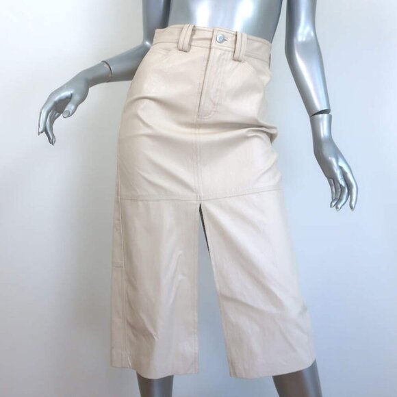 A.L.C. Dresses & Skirts - A.L.C. Alden Faux Leather Midi Skirt Ivory Size 0 NEW